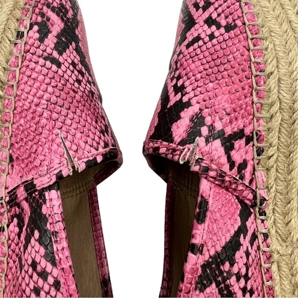𝅺STEVE Madden Pink & Black Snakeskin Platform Espadrilles Woman’s Size 6.5 - Picture 5 of 12
